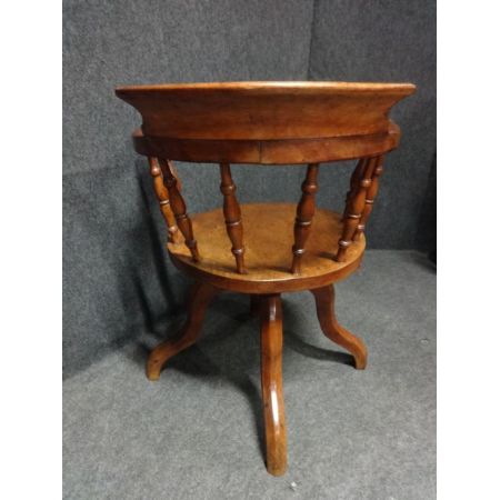 Viktorianischer antiker Mahagoni Schreibtischtuhl britisch ca 1880