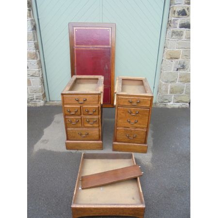 Antiker edwardianischer Eichen Schreibtisch englisch ca 1900