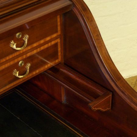 Viktorianischer antiker Mahagoni Schreibtisch Rolltop britisch ca 1890