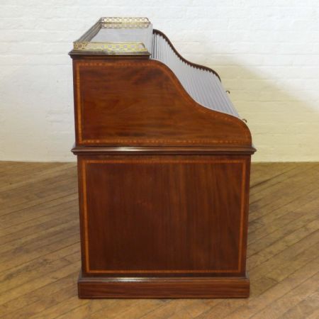 Viktorianischer antiker Mahagoni Schreibtisch Rolltop britisch ca 1890