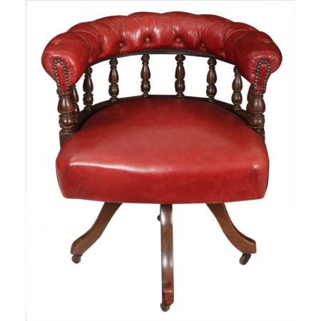 Viktorianischer Antiker drehbarer Mahagoni Stuhl englisch ca. 1870