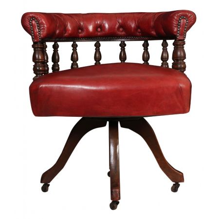 Viktorianischer Antiker drehbarer Mahagoni Stuhl englisch ca. 1870