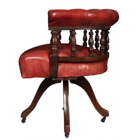 Viktorianischer Antiker drehbarer Mahagoni Stuhl englisch ca. 1870