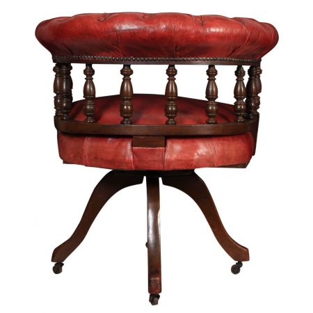 Viktorianischer Antiker drehbarer Mahagoni Stuhl englisch ca. 1870