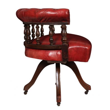 Viktorianischer Antiker drehbarer Mahagoni Stuhl englisch ca. 1870