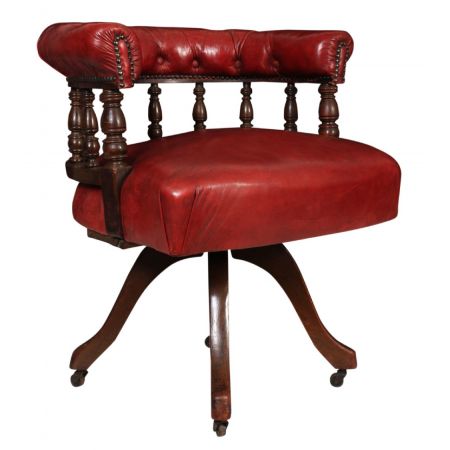 Viktorianischer Antiker drehbarer Mahagoni Stuhl englisch ca. 1870