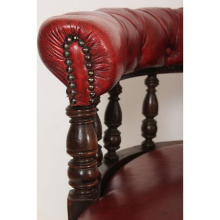 Viktorianischer Antiker drehbarer Mahagoni Stuhl englisch ca. 1870