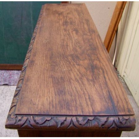 Englischer Antiker geschnitzter Eichen Bücherschrank ca. 19. Jh.