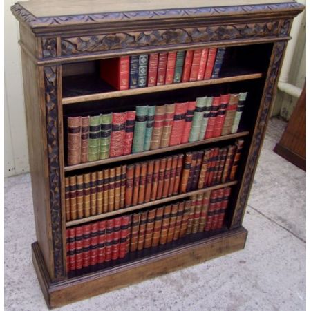 Englischer Antiker geschnitzter Eichen Bücherschrank ca. 19. Jh.