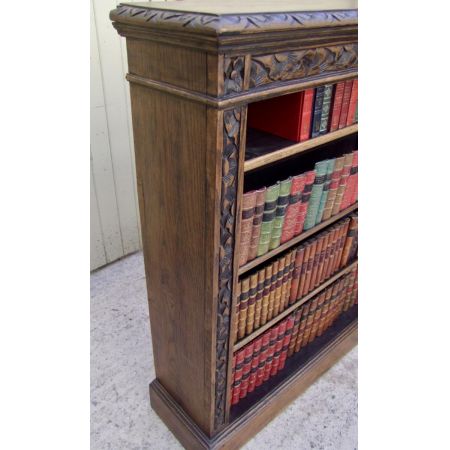 Englischer Antiker geschnitzter Eichen Bücherschrank ca. 19. Jh.