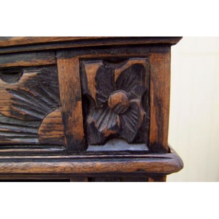 Englischer Antiker geschnitzter Eichen Bücherschrank ca. 19. Jh.