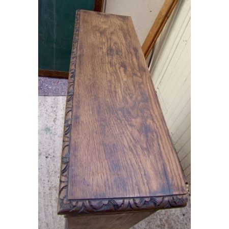 Englischer Antiker geschnitzter Eichen Bücherschrank ca. 19. Jh.