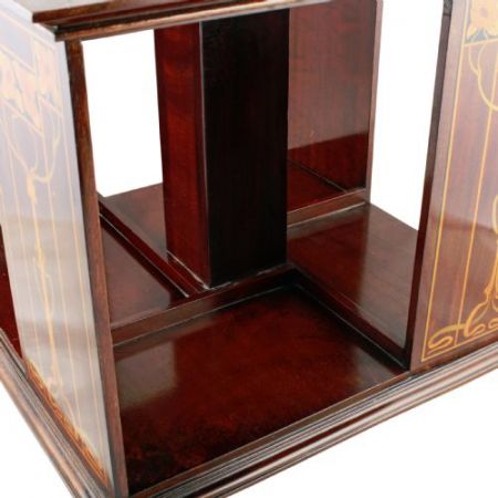 Antikes britisches Mahagoni Revolving Bookcase Drehbücherregal ca 1890