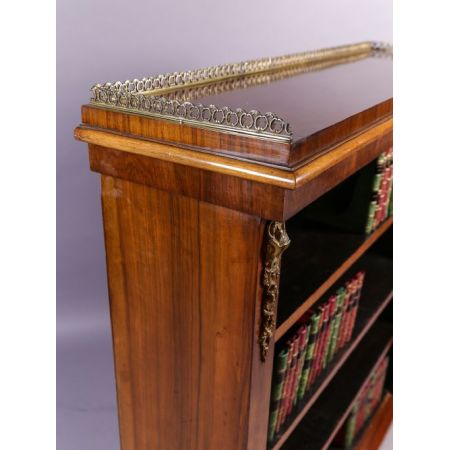 Viktorianisches antikes Nussbaum Bücherregal englisch ca 1860