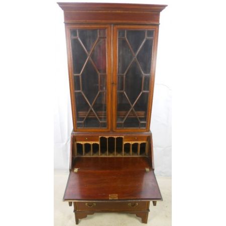 Edwardianischer antiker Mahagoni Aufsatzsekretär englisch ca 1900