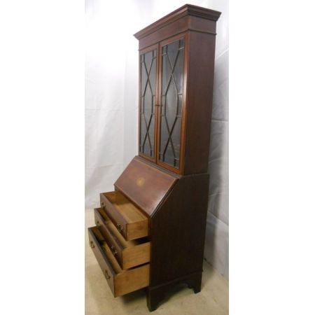Edwardianischer antiker Mahagoni Aufsatzsekretär englisch ca 1900