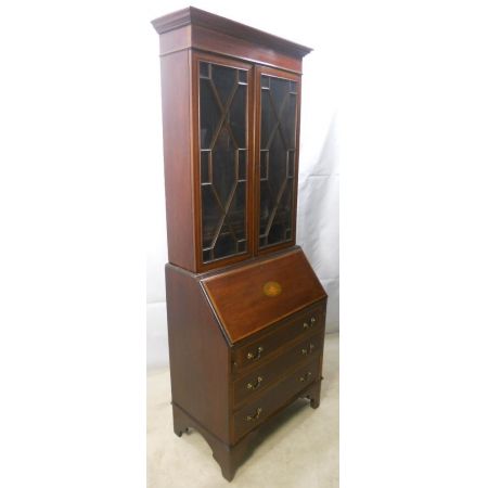 Edwardianischer antiker Mahagoni Aufsatzsekretär englisch ca 1900