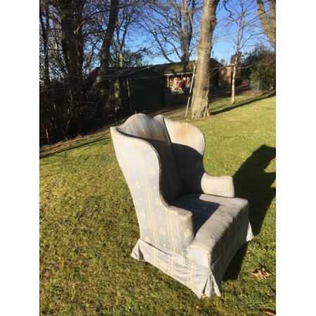 Viktorianischer antiker Sessel Ohrensessel Stoff britisch ca 1880