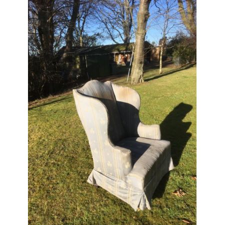 Viktorianischer antiker Sessel Ohrensessel Stoff britisch ca 1880