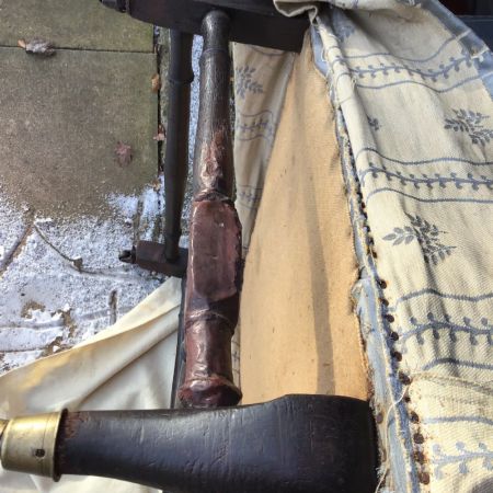 Viktorianischer antiker Sessel Ohrensessel Stoff britisch ca 1880