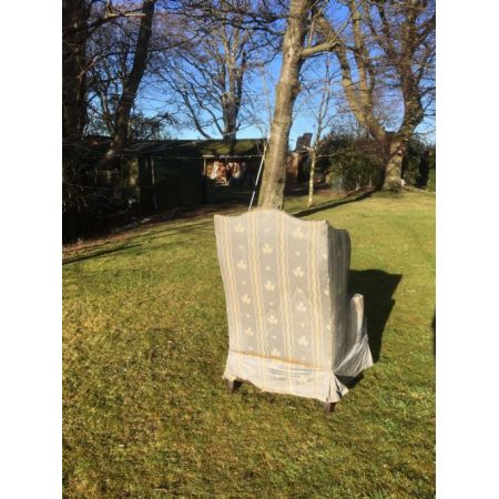 Viktorianischer antiker Sessel Ohrensessel Stoff britisch ca 1880