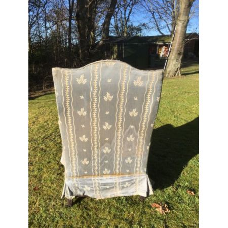 Viktorianischer antiker Sessel Ohrensessel Stoff britisch ca 1880