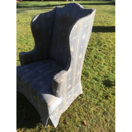 Viktorianischer antiker Sessel Ohrensessel Stoff britisch ca 1880