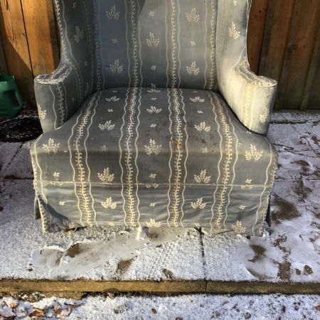 Viktorianischer antiker Sessel Ohrensessel Stoff britisch ca 1880