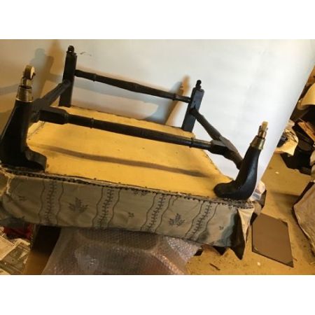 Viktorianischer antiker Sessel Ohrensessel Stoff britisch ca 1880