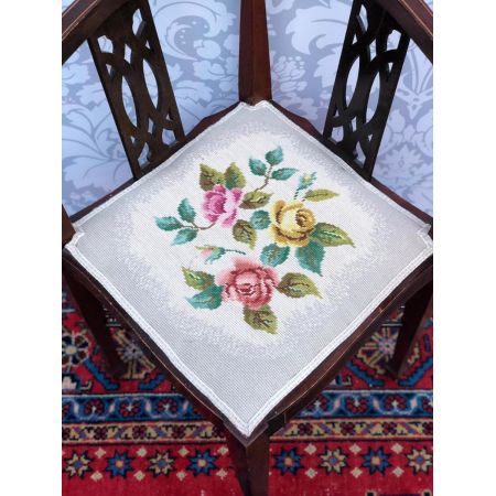 Edwardianischer antiker Mahagoni Stuhl Eckstuhl englisch ca 1890