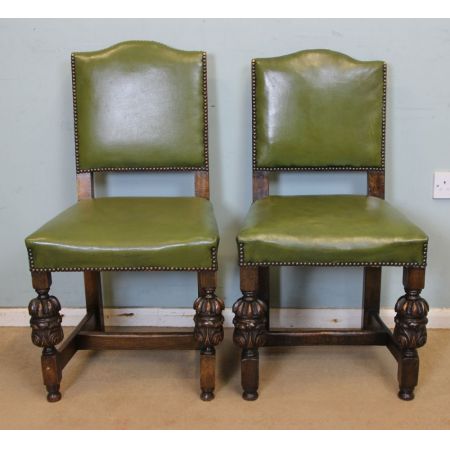 Antike britische Eichen Stühle Landhaus ca 1920