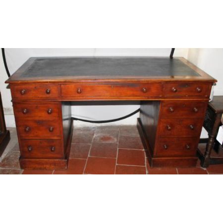 Viktorianischer antiker Eichen Schreibtisch englisch ca 1880