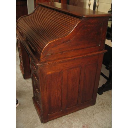 Antiker britischer Eichen Sekretär Rolltop ca 1910