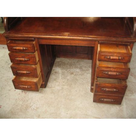 Antiker britischer Eichen Sekretär Rolltop ca 1910