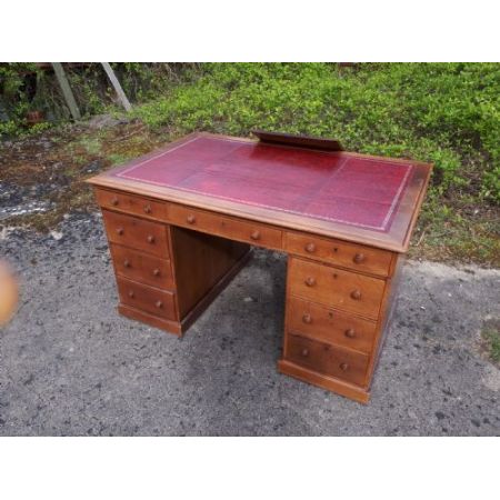 Viktorianischer antiker Eichen Schreibtisch Partners Desk englisch ca 1880