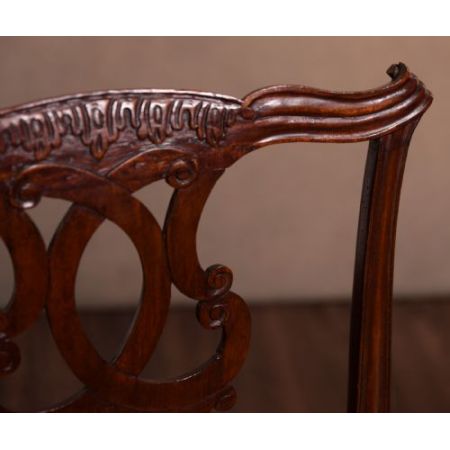 Englische edwardianische Mahagoni Stühle Chippendale antik ca 1890