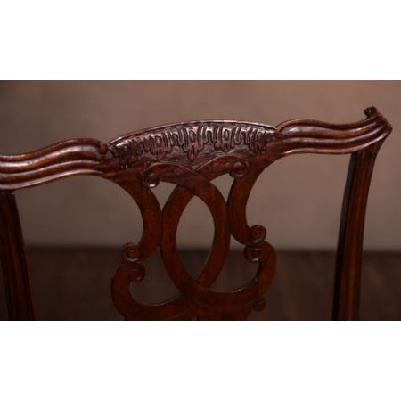 Englische edwardianische Mahagoni Stühle Chippendale antik ca 1890