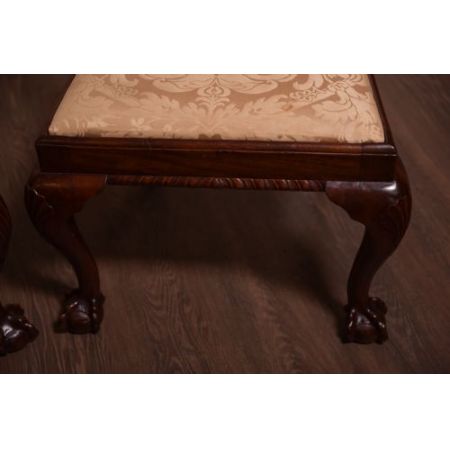 Englische edwardianische Mahagoni Stühle Chippendale antik ca 1890