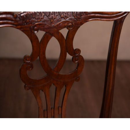 Englische edwardianische Mahagoni Stühle Chippendale antik ca 1890