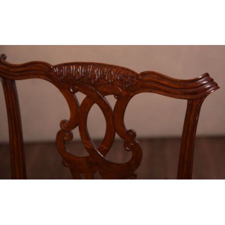 Englische edwardianische Mahagoni Stühle Chippendale antik ca 1890