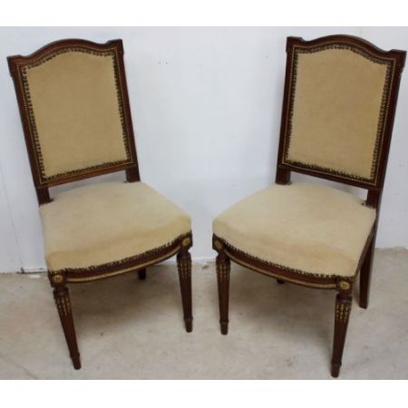 Antikes Englisches Paar gepolsterte Stühle ca. 19. Jh.