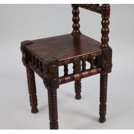 Viktorianischer antiker Eichen Stuhl britisch ca 1880