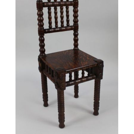 Viktorianischer antiker Eichen Stuhl britisch ca 1880