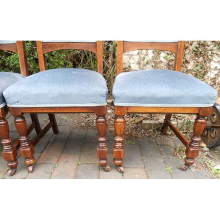 Edwardianische antike Eichen Stühle britisch ca 1890