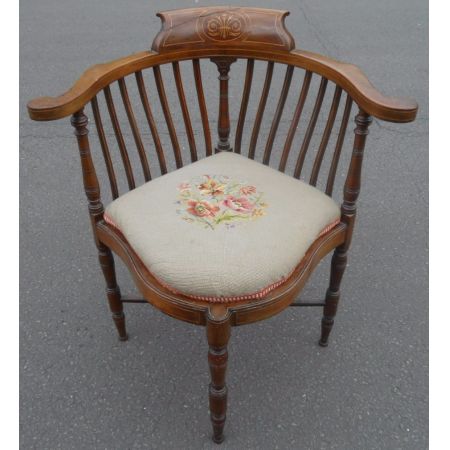 Edwardianischer antiker Mahagoni Stuhl Eckstuhl englisch ca 1900