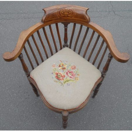 Edwardianischer antiker Mahagoni Stuhl Eckstuhl englisch ca 1900