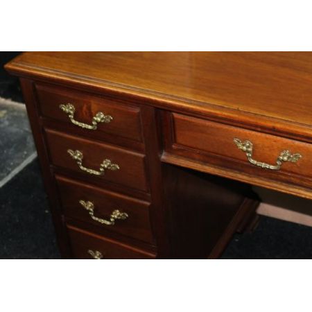 Edwardianischer antiker Schreibtisch Nussbaum britisch ca 1890