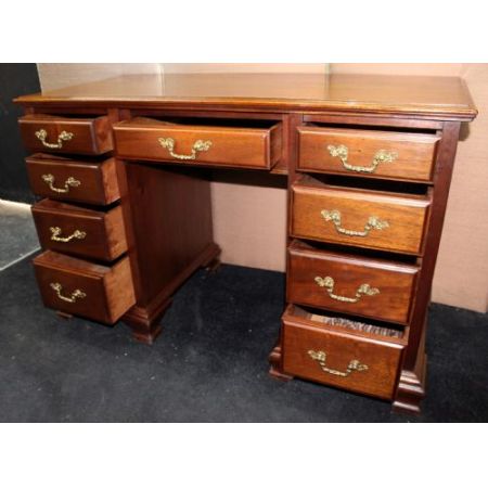 Edwardianischer antiker Schreibtisch Nussbaum britisch ca 1890