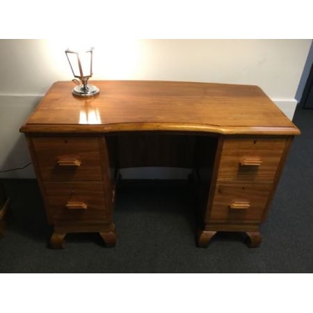 Antiker Art Deco Schreibtisch Nussbaum britisch ca 1930