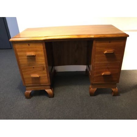 Antiker Art Deco Schreibtisch Nussbaum britisch ca 1930